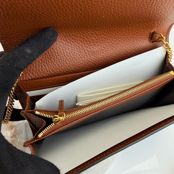 Gucci NWT Denim Jackie 1961 Monogram Wallet on Chain - Picture 9 of 13